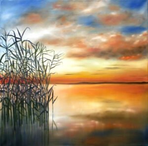 Balatoni naplemente - Balaton sunset 50 x 50 cm