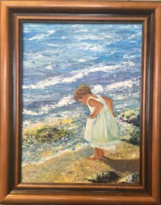 Kislány a tengerparton - Little girl at the seaside 40 x 30 cm