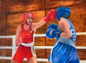 Női box - Women's boxing 50 x 70 cm