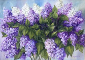 Orgona csokor - Lilac bouquet 50 x 70 cm