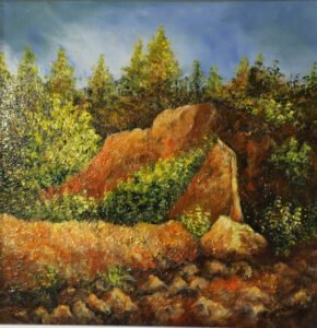 Roussillon sziklái - Roussillon's cliffs 40 x 40 cm