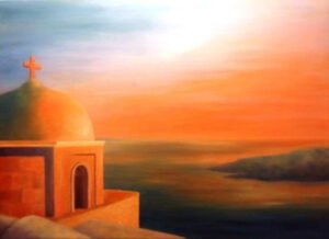 Online galéria -Szantorini alkony- Santorini dusk 50 x 70 cm