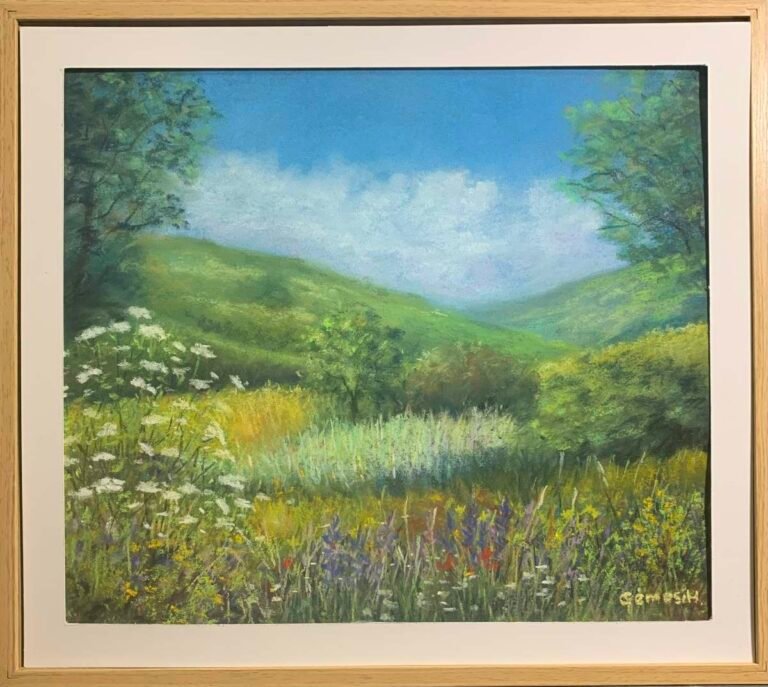 Virágos mező 35 x 40 cm pasztell